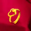 Vietnam areia ouro moda feminina anel areia ouro atacado amor anel amor oco anel amor abertura mulheres