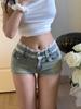Shorts de Mezclilla con Bordado de Encaje Francés de Cadera Completa para Mujer 2025 Primavera y Verano Nuevos de Cintura Baja Ajustados al Ombligo y Cadera Pantalones Cortos