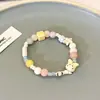 Nuevo brazalete de conejo lindo de cerámica color macarrón lindo brazalete para novias jóvenes brazalete elástico infantil para mujeres