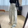¡Estilo workwear vintage! Jeans de trabajo de tiro alto adelgazantes para mujer, pantalones de otoño, pantalones anchos rectos holgados de pierna curva
