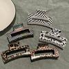 Pinza Transfronteriza Europea y Americana con Estampado de Leopardo Elegante Patrón de Cuadros Vaca Geométrico Rectangular Placa Trasera Horquilla Accesorio para el Cabello