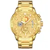 Wwoor Grip Love 8879 Reloj de Cuarzo para Hombre con Correa de Acero Correa de Acero Seis Manecillas Multifunción Resistente al Agua Fabricante de Relojes