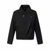 Chaqueta Coreana Cleanfit Estilo Old Money Oversized de Doble Botonadura con Cuello Alto y Cremallera Corta para Hombres y Mujeres