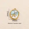 Accesorios de Acero Inoxidable con Goteo de Aceite para Joyería Transfronteriza Colgante Hecho a Mano DIY Accesorios para Pulsera Collar Pendiente Simple para Mujer