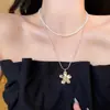 Novedad de Verano _ Collar de Flor Plateada Estilo Coreano para Mujer, Diseño Único, Exquisita Cadena para Clavícula, Joyería de Moda y Versátil