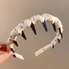 Faixa de cabelo com dentes de tecido simples e versátil estilo coreano, faixa de cabelo personalizada para mulheres, faixa de cabelo de coroa alta, acessório de cabelo para lavar o rosto