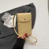 Bolsa Popular de Verano para Teléfono Móvil de Cuero Suave para Mujer 2025 Nuevo Retro Simple Pequeña Bolso Casual Mini Hombro Cuadrado Pequeño