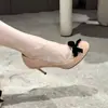 Primer Encuentro con los Zapatos de Tacón Alto con Lazo Retro Francés para Mujer, con Tacones Finos, Punta Baja y Diseño Versátil