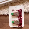 Novos Prendedores de Cabelo Tipo Bico de Pato Coloridos de Natal (Vinho e Verde) para Meninas, Estilo Pai e Filho, Prendedores Geométricos Feitos à Mão