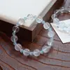Pulseira de cristal branco leitoso natural, pulseira de água-marinha para mulheres, design de alta qualidade, joias simples, atacado de alta qualidade