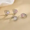 Aros de Gatito con Zirconia Rosa, Pendientes de Gato Dulces y Lindos, Aros de Oreja de Gatito Estilo Bosque, Accesorios de Orejas de Animal para Mujer