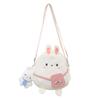 Bolso Cruzado de Conejo Lindo para Niños 2024 Nuevo Bolso de Corazón para Niña Estudiante de Dibujos Animados para Teléfono Móvil Bolso de Hombro de Lona Japonesa