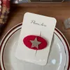 Novo Estilo Coreano Vermelho Ano Novo Doce Laço Grampo de Cabelo Tecido Feito à Mão Crianças Lateral Franja Quebrada Presilha para Mulheres