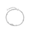Pulseira de Prata Esterlina S925 com Contas de Camada Dupla da Moda para Mulheres, Exclusiva, Requintada, de Alto Padrão, Versátil, Nova Zircônia, Joia Mais Vendida