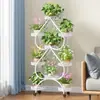 Soporte para Flores para Sala de Estar, de Pie, Móvil con Ruedas, Soporte Multifuncional de Hierro Forjado para Plantas Verdes, Soporte para Flores de Balcón
