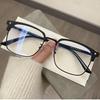 Proteção ocular de alta definição anti-luz azul espelho plano retro feminina moldura de sobrancelha óculos de visão próxima moda óculos de miopia de meia armação masculina