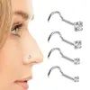 Piercing de Nariz de Liga de Titânio F136 Transfronteiriço com Zircônia, Haste Reta, Haste em L, Haste em S, Joia de Nariz Personalizada, Piercing de Nariz em Forma de 7, Piercing de Nariz em Forma de 5