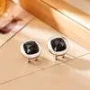 Pendientes Geométricos de Piedra Natural Arena Azul Amazonita, Simples y de Moda, Sensación de Alta Gama, Pendientes Compactos, Accesorios Personalizados de Moda