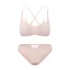 Conjunto de Sujetador de Espalda Suave y de Soporte para Belleza Continua para Mujer, Push-Up, Recogida Lateral del Pecho, Transpirable, Estilo Delgado, Sujetador sin Aros