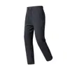 Calças casuais quentes masculinas para outono e inverno com forro de fleece, feitas de seda de amoreira e lã de ovelha, com tecido triplo-prova, corte reto, cintura elástica e design espessado.