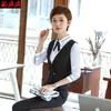 Moda Nova Primavera e Outono Elegante Roupa de Negócios Colete Feminino Terno Roupas de Trabalho Hotel Joalheria Salão de Beleza Colete Feminino