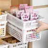 Cesta de almacenamiento para papel A4, caja de almacenamiento de plástico sin tapa, organizador de escritorio, apilable, rectangular, engrosada, cesta grande para artículos varios