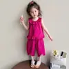 Conjunto sin mangas para niña Verano 2026 Nuevo Estilo Ropa Casual para Bebé Estilo Coreano Conjunto de Dos Piezas Chaleco y Pantalones para Niños Moderno