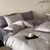Conjunto de 4 Peças Jacquard de Algodão de Fibra Longa Cetinado 100S, Capa de Edredom de Algodão Puro de Luxo Leve Vintage, Lençol de Cima, Lençol com Elástico, Jogo de Cama
