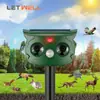 Repelente de Animales Solar Transfronterizo, Repelente Ultrasónico de Pájaros y Ratones, Repelente de Animales para Exterior, Patio, Jardín, Césped