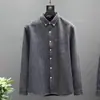 Camisa de Rayas de Suministro Especial Transfronterizo para Hombre, Nuevo Estilo Coreano, Moda Tendencia, Corte Ajustado, Guapo, Manga Larga, Camisa para Hombre, Otoño