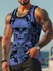 Chaleco de Verano para Vacaciones en la Playa Transfronterizas 2026 para Hombre con Estampado de Calavera, Chaleco Deportivo Casual sin Mangas para Hombre