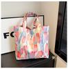 2026 Nueva Bolsa de Tela Floral Gran Capacidad para Compras Primavera y Verano Floral Casual Elegante Bolso Tote de Lona para Hombro