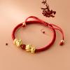 Pulsera de cuerda roja de 999 pies de plata con nudo de diamante simple 3D valiente, pulsera tejida a mano DIY C0464