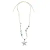 Collar de Cuerda Trenzada con Colgante de Estrella de Mar Estilo Resort Oceánico Cadena para Clavícula Larga de Cuentas Foto en la Playa del Mar Collar Largo Dulce