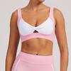 Sujetador de Yoga Ajustado con Bloques de Color Transfronterizos, Sensación Nude y Hermoso Diseño en la Espalda, Sujetador Deportivo para Pilates, Correr, Fitness al Aire Libre, Ropa Interior para Mujer