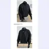 Chaqueta de Color Sólido Estilo Americano Primavera/Otoño, Ligera para Exteriores, Casual, Ropa de Trabajo, Cuello Alto, Chaqueta Corta Versátil para Hombre con Doble Cremallera