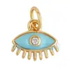 L45 Accesorios para joyería DIY cobre puro chapado en oro plateado recubierto de oro estilo europeo y americano Ojo del Diablo colgante multicolor