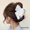 Clip de Garra Triángulo Etiqueta Dorada Retro Otoño Invierno para Niñas Versátil Temperamento Concha Tiburón Clip para Parte Trasera de la Cabeza Moño Pasador Accesorios para el Cabello