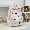 Mochila Xadrez Estilo Japonês Ins 2025, Grande Capacidade, Estampa Fresca e Fofa, Mochila para Estudante e Comutador