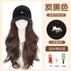 Combinación de Gorra y Peluca para Mujer, Estilo Otoño e Invierno, Natural y Realista, Rejuvenecedor, Adelgazante Facial, Set de Peluca con Gorra de Béisbol de Ondas Grandes