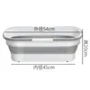 Cubo para fregona plana plegable premium con asa, cubo de agua plegable, cubo para fregona doméstico, cubo de almacenamiento de agua, cubo rectangular para fregona