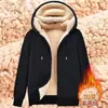 Casaco com Capuz de Veludo de Cordeiro Espesso com Forro de Fleece Outono e Inverno Solto Casual Quente Roupa Esportiva Cardigan Hoodie Feminino
