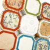 Caixa de Joias Octogonal Estilo Chinês com Tampa Dupla, Caixa para Pulseiras e Contas, Caixa de Exibição de Joias de Jade, Caixa de Brocado Colecionável Vintage