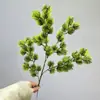 Ramas artificiales de pino y ciprés, agujas de pino, ramas de pino de bienvenida para paisajismo, plantas verdes, ramas de pino Nobili con frutos, ramas de árbol artificiales