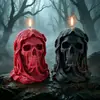 Vela Aromática Crânio com Véu de Halloween, Ornamento Criativo para Atmosfera Festiva, Decoração de Casa Assombrada, Vela de Lembrança