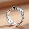 Deseo venta caliente anillo de cadena creativa apertura europeo y americano retro tailandés plata incrustada anillo de circón para hombres y mujeres al por mayor