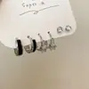 ¡Chica genial! Conjunto de Pendientes de Borla de Seis Piezas Estilo Dulce Fresco Oscuro con Estrella y Luna de Zirconia para Chicas Atrevidas Combinación de Pendientes