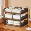 Estante de Mesa, Porta-Objetos de Mesa, Armazenamento Vertical Multicamadas para Janela de Canto, Pequena Estante de Livros, Suporte de Mesa para Arquivos e Livros