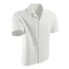 2026 Verano Más Vendido Estilo Old Money Moderno Texturizado Transpirable Nuevo Estilo Chino Color Sólido Cuello Camisero Manga Corta Camiseta