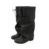Botas da Moda Plataforma Retrô Salto Alto Emagrecedoras para Mulheres, Novo Estilo Outono/Inverno, Confortáveis, Cano, Amplo, Botas de Equitação